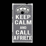 Coque Nokia Lumia 520 Keep Calm Call friend Gris