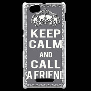 Coque Sony Xperia M Keep Calm Call friend Gris