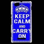 Coque Sony Xperia M Keep Calm Carry on Bleu