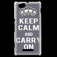 Coque Sony Xperia M Keep Calm Carry on Gris