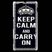 Coque Sony Xperia M Keep Calm Carry on Noir