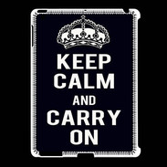 Coque iPad 2/3 Keep Calm Carry on Noir