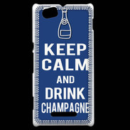 Coque Sony Xperia M Keep Calm Drink Champagne Bleu