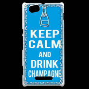 Coque Sony Xperia M Keep Calm Drink champagne Cyan