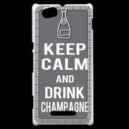 Coque Sony Xperia M Keep Calm Drink champagne Gris