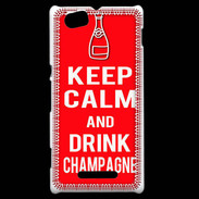 Coque Sony Xperia M Keep Calm Drink champagne Rouge