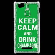 Coque Sony Xperia M Keep Calm Drink champagne Vert