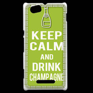 Coque Sony Xperia M Keep Calm Drink champagne Vert pomme