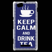 Coque Sony Xperia M Keep Calm Drink Tea Bleu