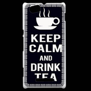 Coque Sony Xperia M Keep Calm Drink Tea Noir