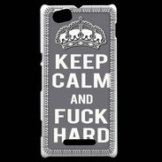 Coque Sony Xperia M Keep calm Fuck hard Gris