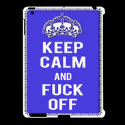 Coque iPad 2/3 Keep Calm Fuck off bleu