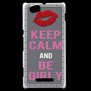 Coque Sony Xperia M Keep Calm Girl Gris