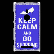 Coque Nokia Lumia 925 Keep Calm Go Shopping Bleu