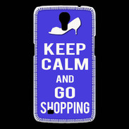 Coque Samsung Galaxy Mega Keep Calm Go Shopping Bleu