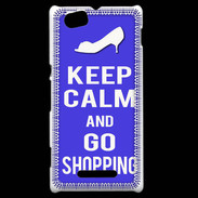 Coque Sony Xperia M Keep Calm Go Shopping Bleu
