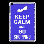 Coque iPadMini Keep Calm Go Shopping Bleu