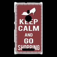 Coque Nokia Lumia 925 Keep Calm Go Shopping Brique
