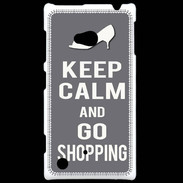 Coque Nokia Lumia 720 Keep Calm Go Shopping Gris
