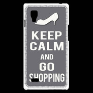 Coque LG Optimus L9 Keep Calm Go Shopping Gris