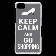 Coque Blackberry Z10 Keep Calm Go Shopping Gris