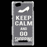Coque Sony Xperia M Keep Calm Go Shopping Gris