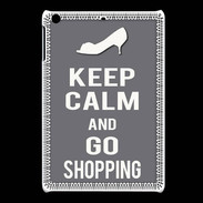 Coque iPadMini Keep Calm Go Shopping Gris