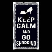 Coque Nokia Lumia 925 Keep Calm Go Shopping Noir