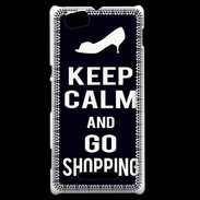 Coque Sony Xperia M Keep Calm Go Shopping Noir