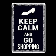 Coque iPadMini Keep Calm Go Shopping Noir