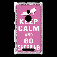 Coque Nokia Lumia 925 Keep Calm Go Shopping Rose