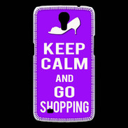 Coque Samsung Galaxy Mega Keep Calm Go Shopping Violet