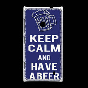 Coque Nokia Lumia 520 Keep Calm Have a beer Bleu