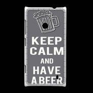 Coque Nokia Lumia 520 Keep Calm Have a beer Gris