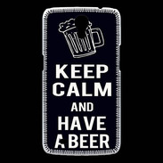 Coque Samsung Galaxy Mega Keep Calm Have a beer Noir