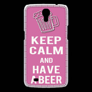 Coque Samsung Galaxy Mega Keep Calm Have a beer Rose