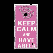 Coque Nokia Lumia 520 Keep Calm Have a beer Rose
