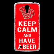 Coque Samsung Galaxy Mega Keep Calm Have a beer Rouge