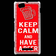 Coque Sony Xperia M Keep Calm Have a beer Rouge