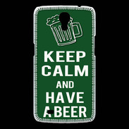 Coque Samsung Galaxy Mega Keep Calm Have a beer Vert
