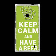 Coque Nokia Lumia 520 Keep Calm Have a beer Vert pomme