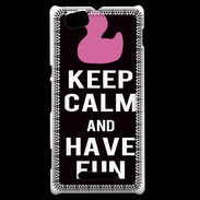 Coque Sony Xperia M Keep Calm Have fun Noir