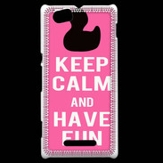 Coque Sony Xperia M Keep Calm Have fun Rose