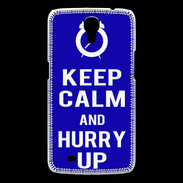 Coque Samsung Galaxy Mega Keep Calm Hurry up Bleu