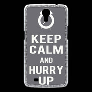 Coque Samsung Galaxy Mega Keep Calm Hurry up Gris