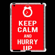 Coque iPad 2/3 Keep Calm Hurry up Rouge