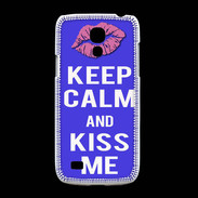 Coque Samsung Galaxy S4mini Keep Calm Kiss me Bleu