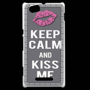 Coque Sony Xperia M Keep Calm Kiss me Gris