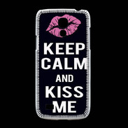 Coque Samsung Galaxy S4mini Keep Calm Kiss me Noir