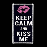 Coque Nokia Lumia 520 Keep Calm Kiss me Noir